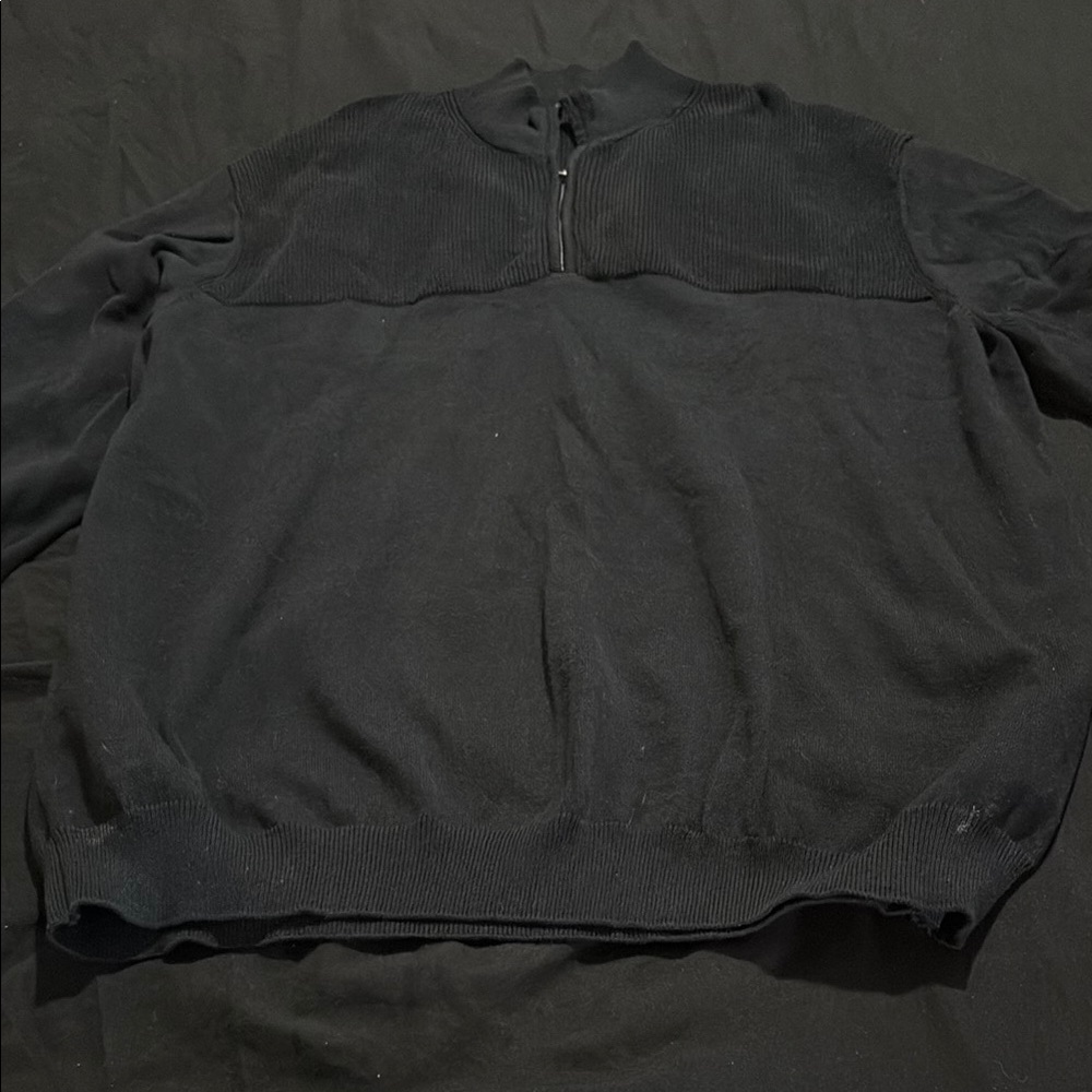 Men's Black Half-Zip Sweater